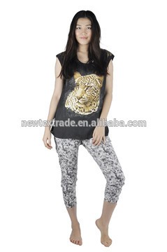 newest Spring/Autumn fashion Black women shirt with Tiger Print