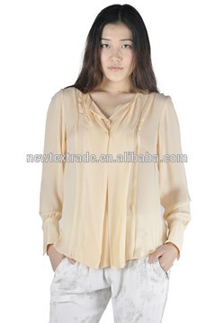 Fashion Ladies Women's Chiffon Tops Long Sleeve Shirt Casual Blouse