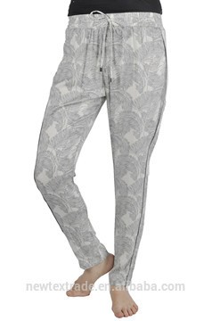 Spring/Autumn fashion soft leaves print pyjama pants